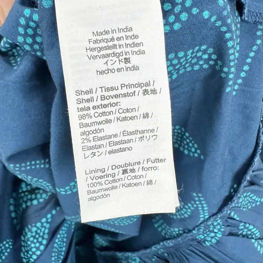 J.Crew Petite Poplin Corset Midi Dress Cotton Tropical Blue Vacation 0P NWT - Picture 8 of 12